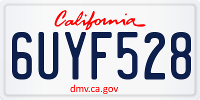 CA license plate 6UYF528