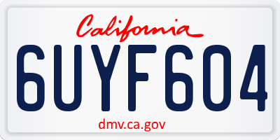 CA license plate 6UYF604