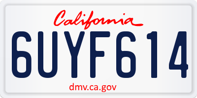 CA license plate 6UYF614
