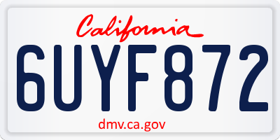 CA license plate 6UYF872