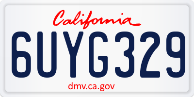 CA license plate 6UYG329