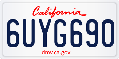 CA license plate 6UYG690