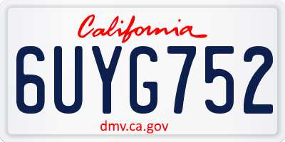CA license plate 6UYG752