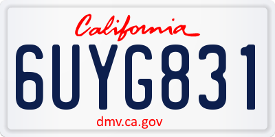 CA license plate 6UYG831