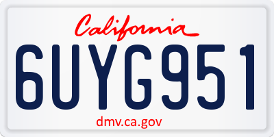 CA license plate 6UYG951