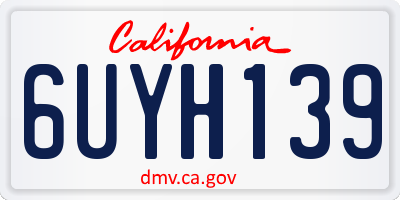 CA license plate 6UYH139