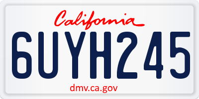 CA license plate 6UYH245