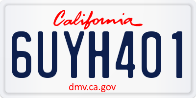 CA license plate 6UYH401
