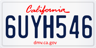 CA license plate 6UYH546