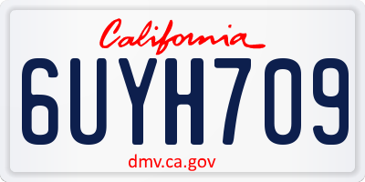 CA license plate 6UYH709