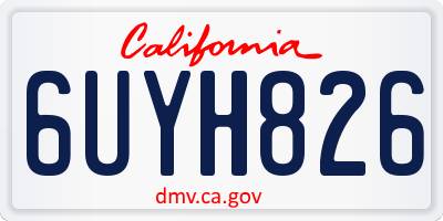CA license plate 6UYH826