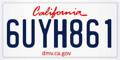 CA license plate 6UYH861