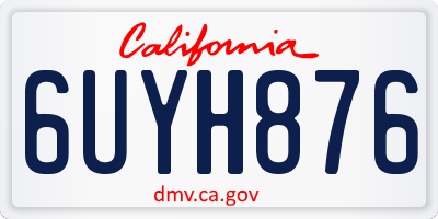 CA license plate 6UYH876