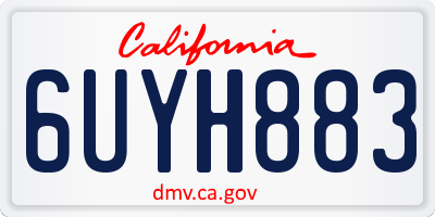 CA license plate 6UYH883