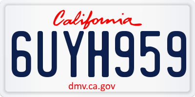 CA license plate 6UYH959