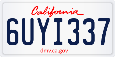 CA license plate 6UYI337