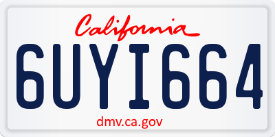 CA license plate 6UYI664