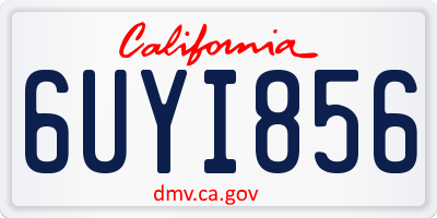CA license plate 6UYI856