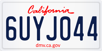 CA license plate 6UYJ044