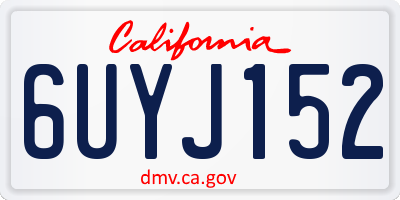 CA license plate 6UYJ152