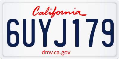 CA license plate 6UYJ179