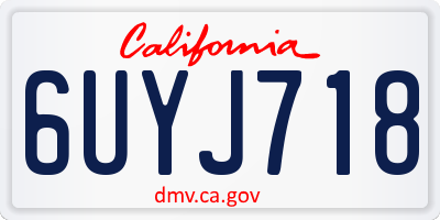 CA license plate 6UYJ718