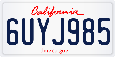 CA license plate 6UYJ985