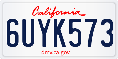CA license plate 6UYK573