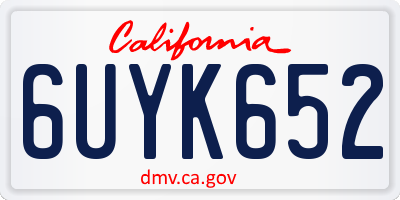 CA license plate 6UYK652