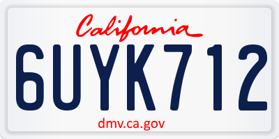 CA license plate 6UYK712