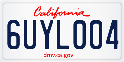 CA license plate 6UYL004