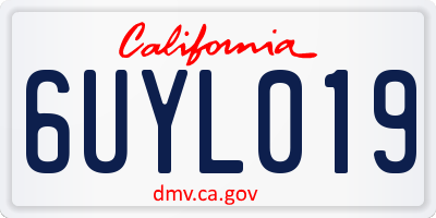 CA license plate 6UYL019