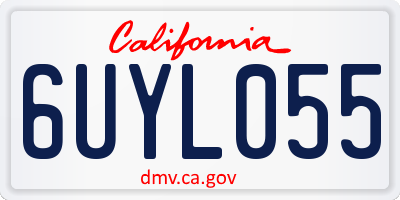 CA license plate 6UYL055