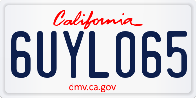 CA license plate 6UYL065