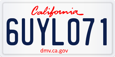 CA license plate 6UYL071