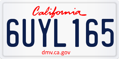 CA license plate 6UYL165