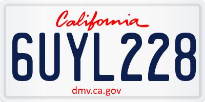 CA license plate 6UYL228