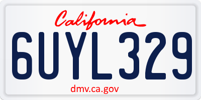 CA license plate 6UYL329