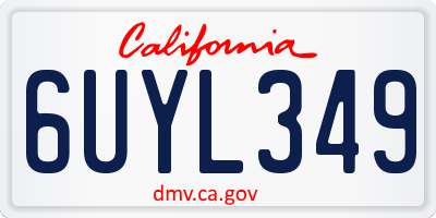 CA license plate 6UYL349