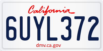 CA license plate 6UYL372