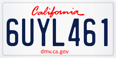 CA license plate 6UYL461