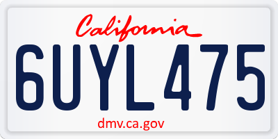 CA license plate 6UYL475