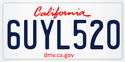 CA license plate 6UYL520