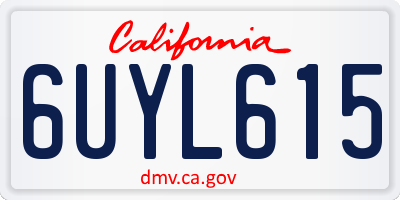 CA license plate 6UYL615