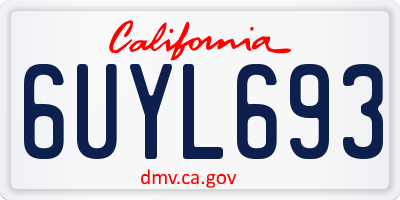 CA license plate 6UYL693