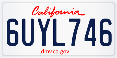 CA license plate 6UYL746