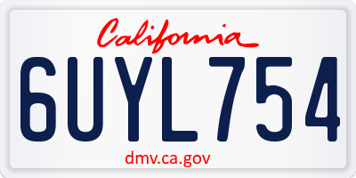 CA license plate 6UYL754