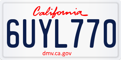 CA license plate 6UYL770
