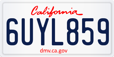 CA license plate 6UYL859