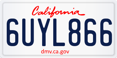 CA license plate 6UYL866